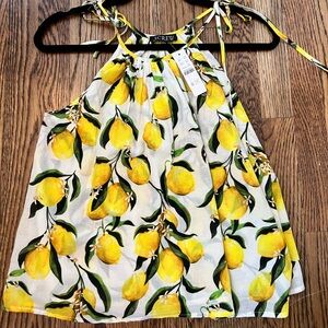 J. Crew Lemon Print Top XXS NWT